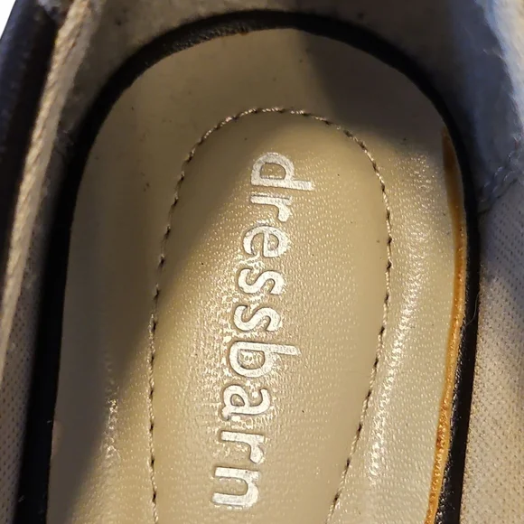 Dress Barn Black/Brown Snakeskin Print Open-Toe Wedges - Picture 6 of 6